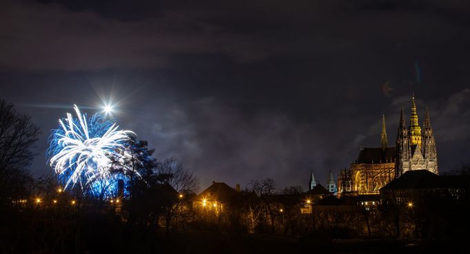 Novoroční ohňostroj, Praha, 1.1.2018