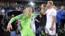 Soccer Football - Euro 2020 - Group J Qualification - Finland v Liechtenstein - Helsinki, Finland November 15, 2019. Goalkeeper Lukas Hradecky of Finland wears an eagle-o