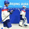 Patrik Rybár a Peter Cehlárik po semifinále Slovensko - Finsko na ZOH 2022 v Pekingu