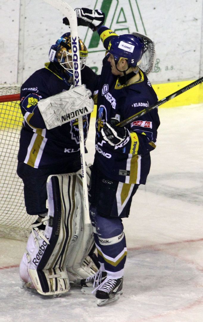 Hokej, extraliga: Kladno - Pardubice: Jan Chábera a Libor Procházka