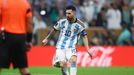 Finále MS ve fotbale 2022, Argentina - Francie: Lionel Messi při penaltovém rozstřelu.