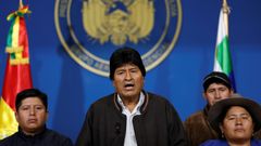 Evo Morales těsně předtím, že utekl z Bolívie.