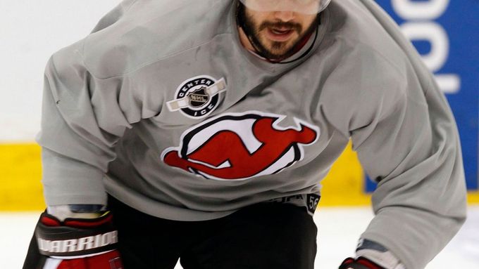 Ilja Kovalčuk během tréninku New Jersey Devils před prvním zápasem finále Stanley Cupu 2012 s Los Angeles Kings.