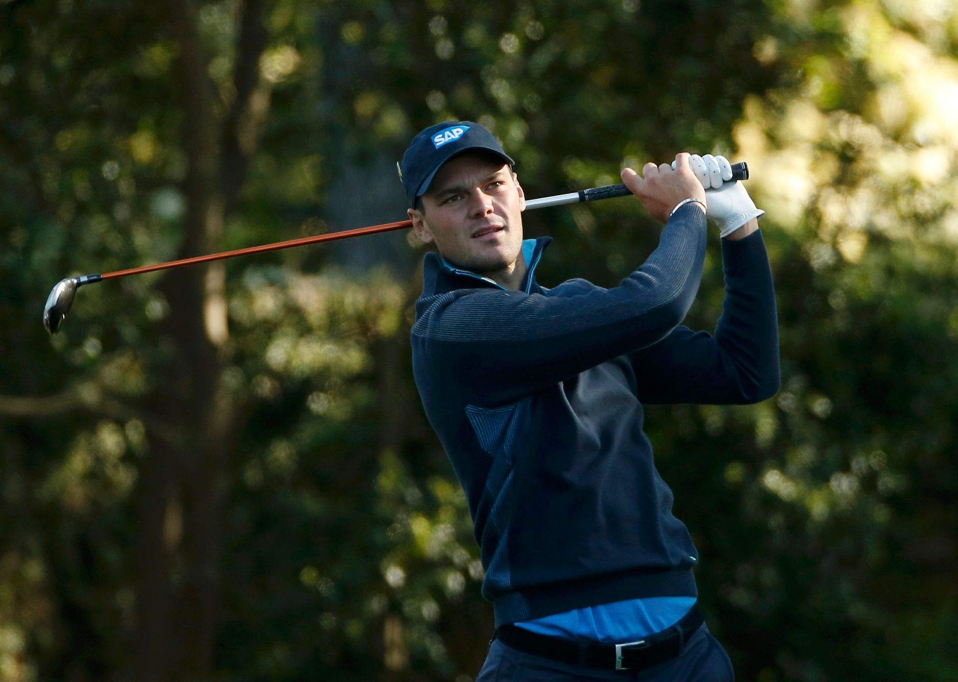 Martin Kaymer of Germany hits his tee shot on the second hole during the first round of the 2014 Masters golf tournament at the Augusta National Golf Club in Augusta