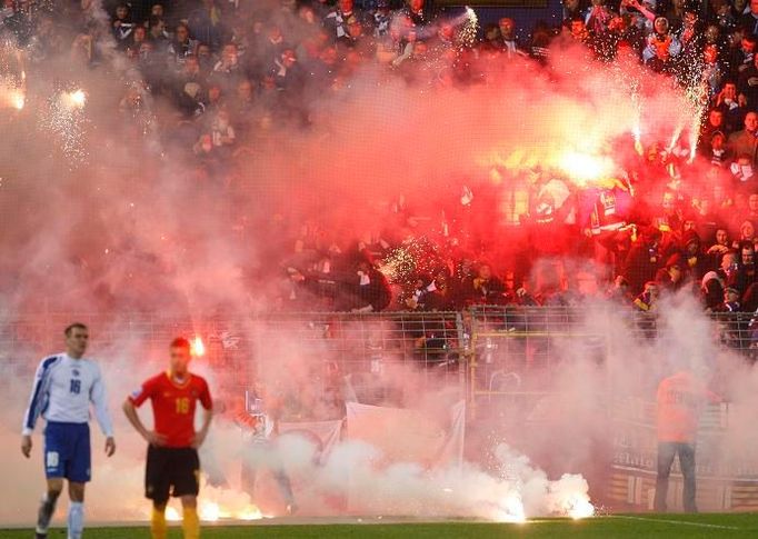 Řádění fanoušků Bosny v Belgii