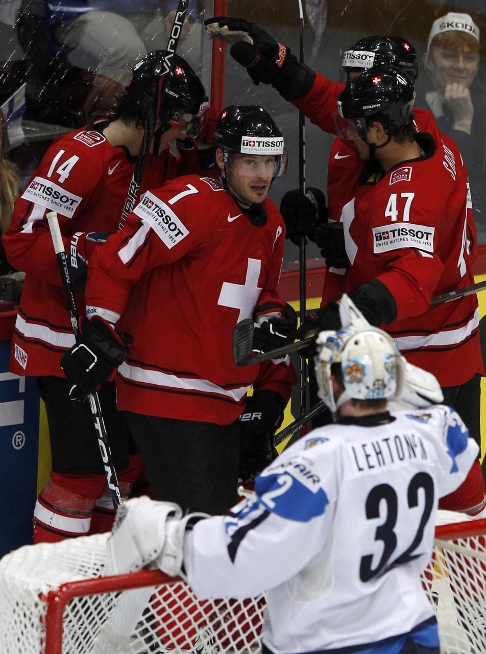 MS v hokeji 2012: Finsko - Švýcarsko (radost Švýcarska)