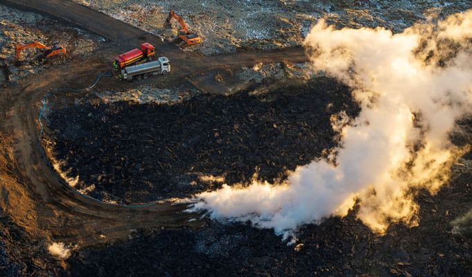 Sopečná erupce na Islandu.