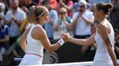 Karolína Muchová a Karolína Plíšková po v osmifinále Wimbledonu 2019