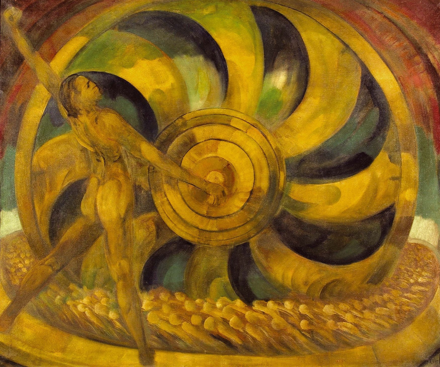 Anton Jasusch: Žlutý mlýn, olej, plátno 1920 až 1921