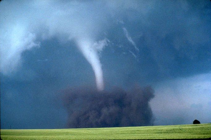 Stadium tornado with the debris cloud the size of a football field