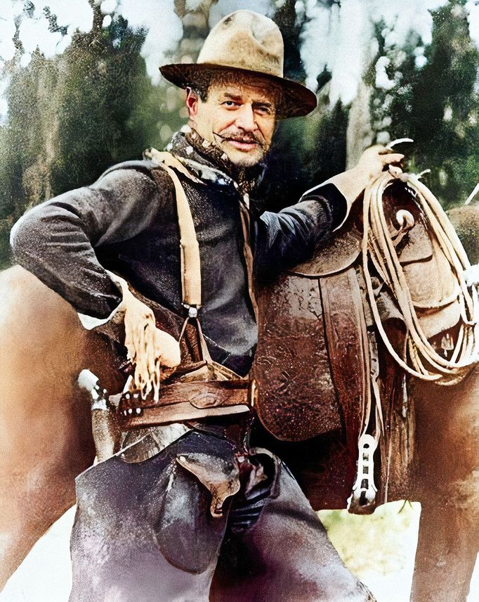 Fotografie Williama T. Phillipse,který údajně měl být Butch Cassidy. Kolorovaný snímek. Nedatováno