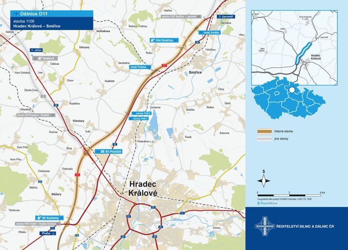 Dálnice D11 mezi Hradcem Králové a Smiřicemi