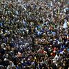 Argentinští fanoušci slaví v centru  Buenos Aires titul mistrů světa