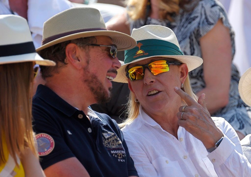 Majitel Larry Ellison a Martina Navrátilová na Indian Wells 2016