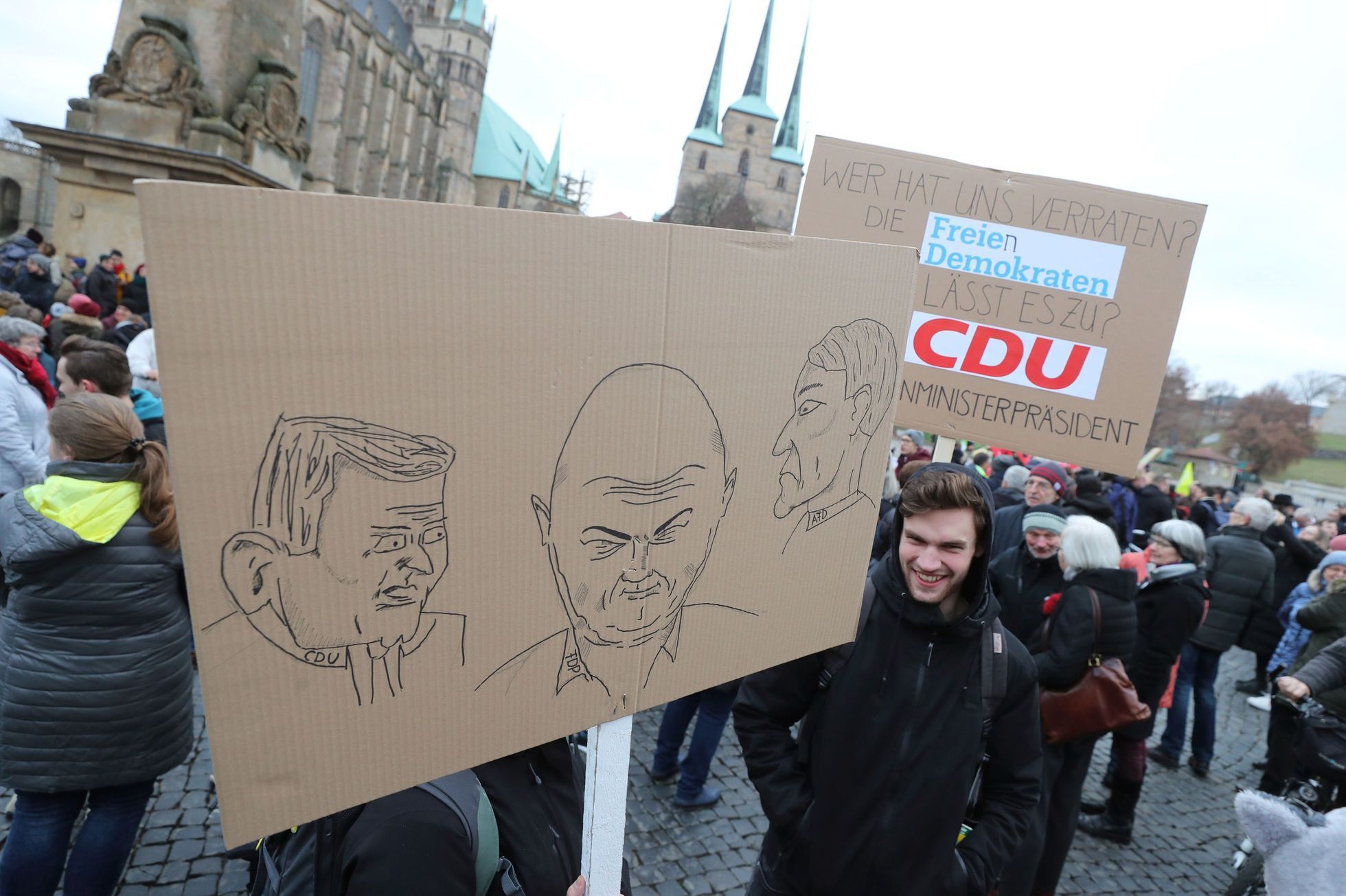 Erfurt; Durynsko; AFD; CDU; FDP; protest