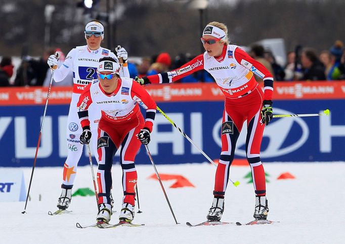 MS v klasickém lyžování 2013, štafeta ženy: Marit Björgenová a Kristin Störmer Steiraová