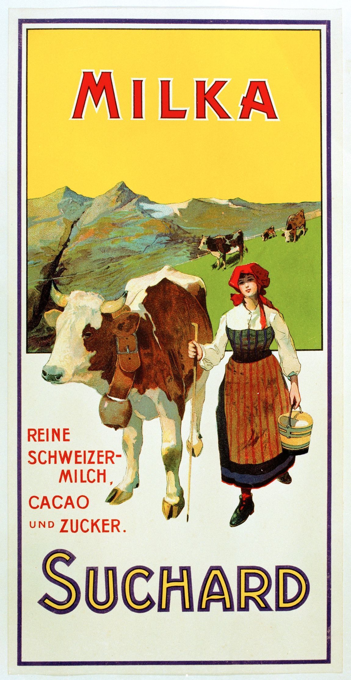 Milka 1901_nach_Milka_Plakat_Maedchen_Alm