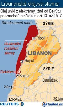 Mapa Libanon, ropná skvrna