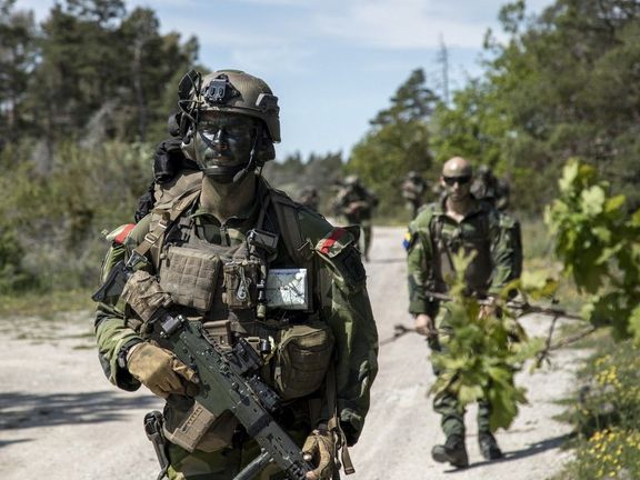 Voják na ostrově Gotland v Baltském moři.