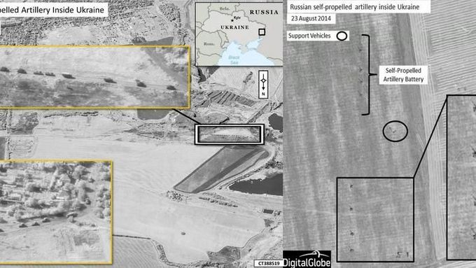 Jako důkazy ve válce o Ukrajinu pomáhají i satelitní snímky.