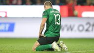 Smutný Michailo Cmiljanovič po zápase 13. kola FL Slavia - Příbram
