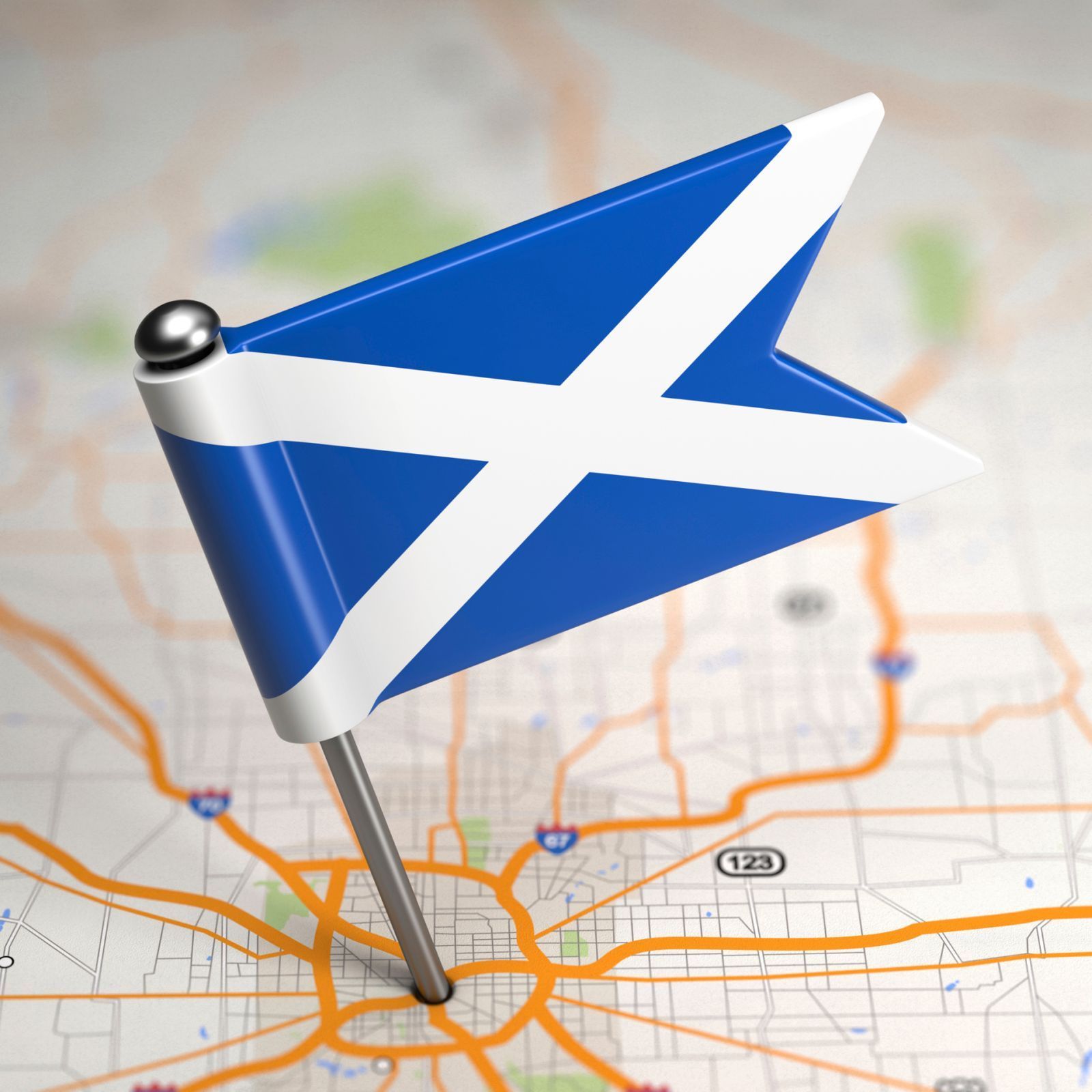 Skotsko, vlajka, ilustrační foto