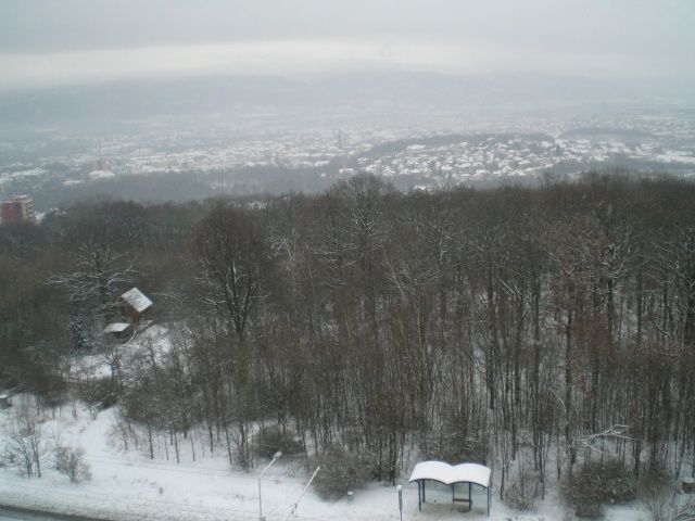 Pohled na Teplice pod sněhem