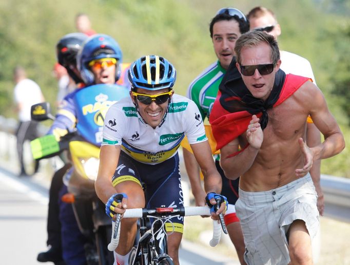 Španělský cyklista Alberto Contador během 17. etapy španělské Vuelty 2012.