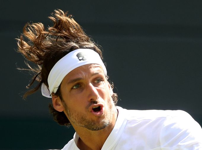 Tennis - Wimbledon - All England Lawn Tennis and Croquet Club, London, Britain - July 3, 2019  Spain's Feliciano Lopez in action during his second round match against Rus