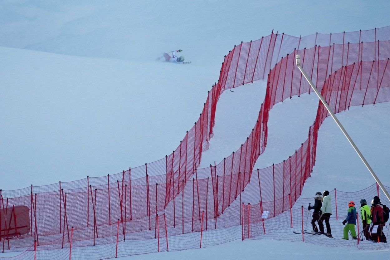 Pád Otmara Striedingera ve sjezdu mužů na MS v alpském lyžování 2023