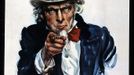 "I Want You for the U.S. Army - Enlist Now," iconic American Uncle Sam recruitment poster as it was adapted for use during World War II. -- FLAGG, James Montgomery : 1877-1960 : American Photo Credit: [ The Art Archive / National Archives Washington DC ]