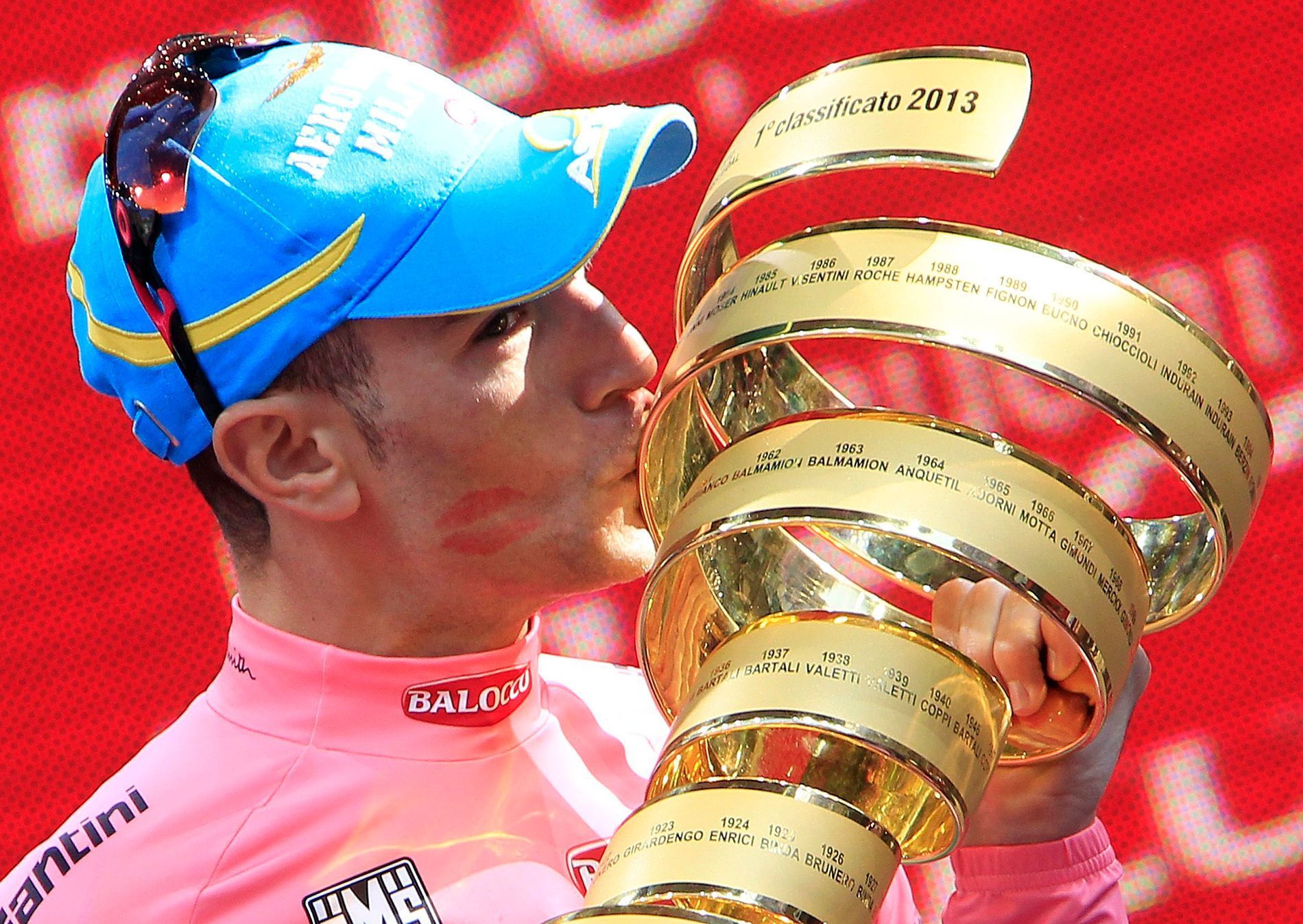 Slavící Vincenzo Nibali na Giro d´Italia