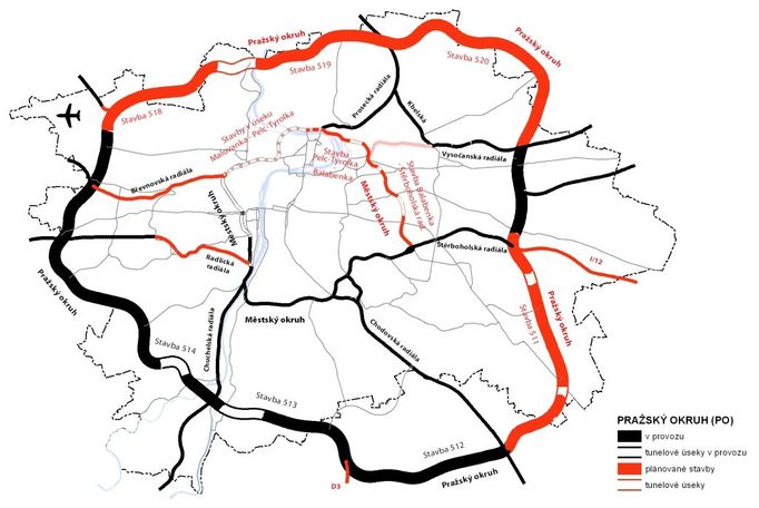 Pražský okruh - současný stav a plán