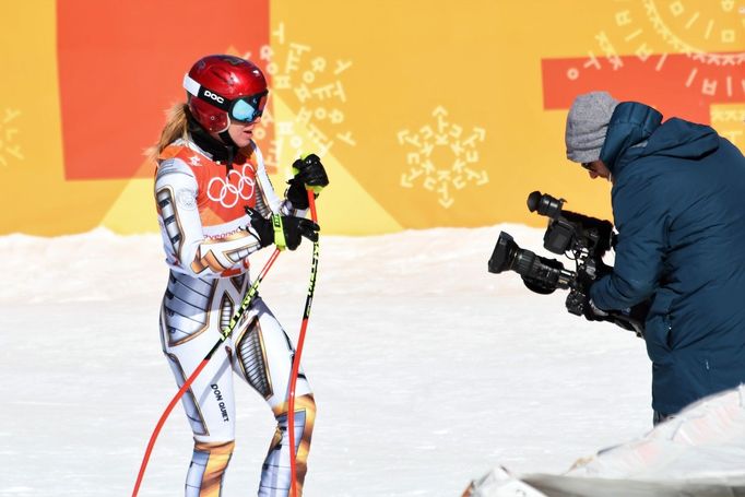 Poslední metry zlaté jízdy Ester Ledecké v super-G na ZOH 2018