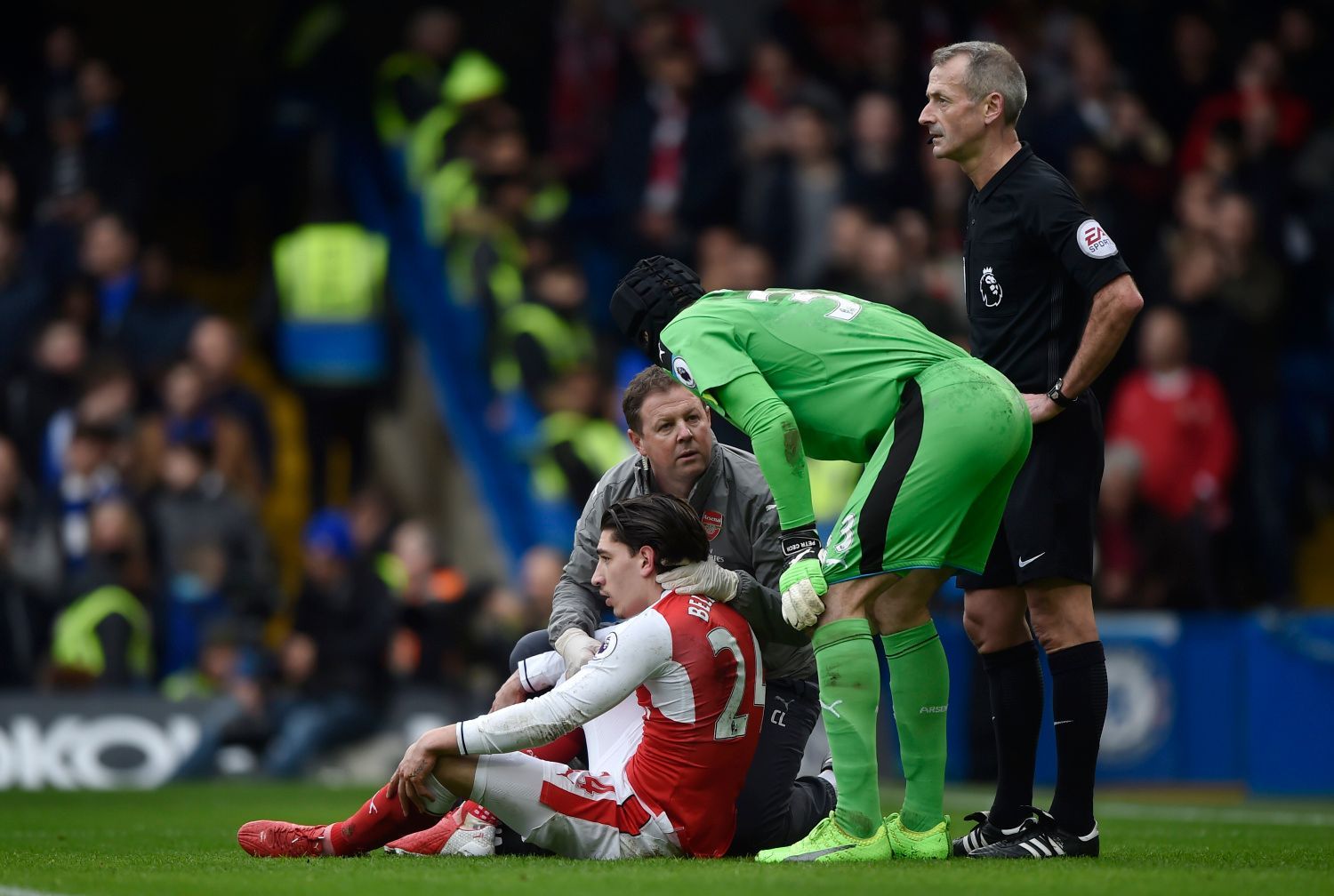PL, Chelsea-Arsenal: Petr Čech a zraněný Hector Bellerin