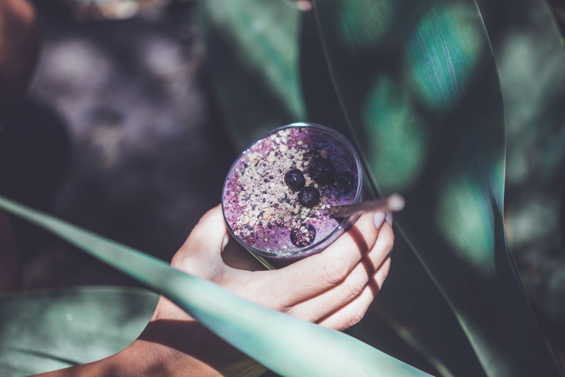 boruvkove smoothie, zena