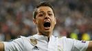 Javier Hernández se raduje z branky Realu Madrid