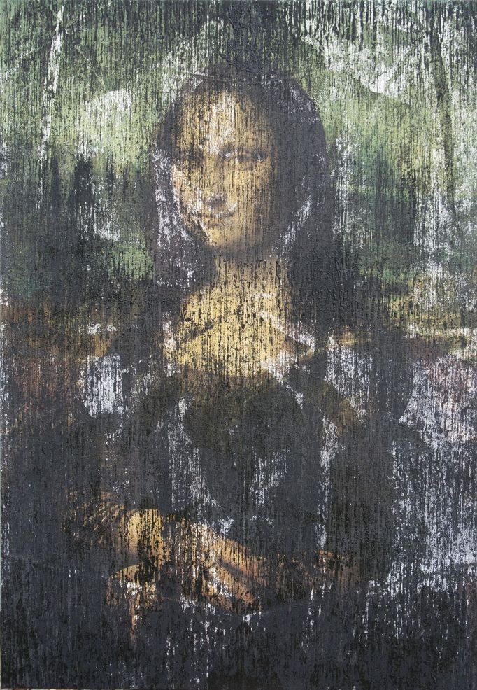 Patrik Hábl: Leonardo da Vinci - La Gioconda (Mona Lisa), 77x52cm, olej, akryl, 2012 až 2013.