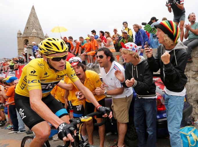 Christopher Froome v 18. etapě Tour de France 2013