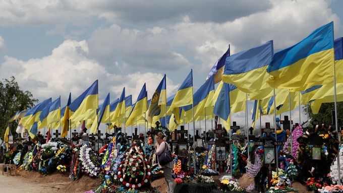 Pohřeb padlých ukrajinských vojáků, ilustrační foto.