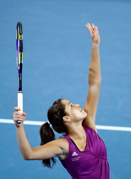 Ana Ivanovičová v prvním kole turnaje v Brisbane, kde na ní nestačila Češka Petra Kvitová.