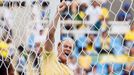 Nilla Fischer (SWE) of Sweden celebrates after scoring