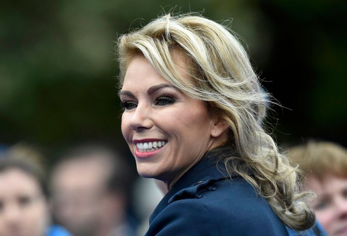 Allison McGinley, wife of Team Europe captain Paul McGinley smiles during the opening ceremony for the 40th Ryder Cup at Gleneagles