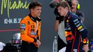 Lando Norris a Max Verstappen po kvalifikaci na Velkou cenu Miami F1 2025