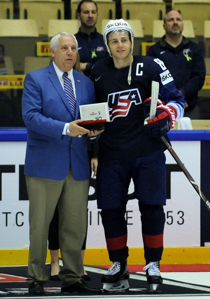 Patrick Kane byl vyhlášen nejlepším hráčem zápasu za USA.