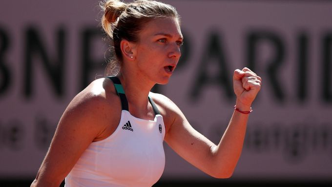 Simona Halepová během finále French Open