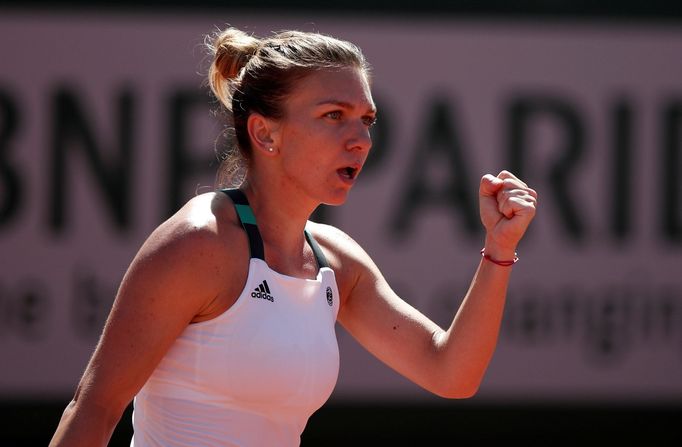 Simona Halepová během finále French Open