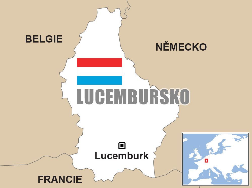Lucembursko, mapa