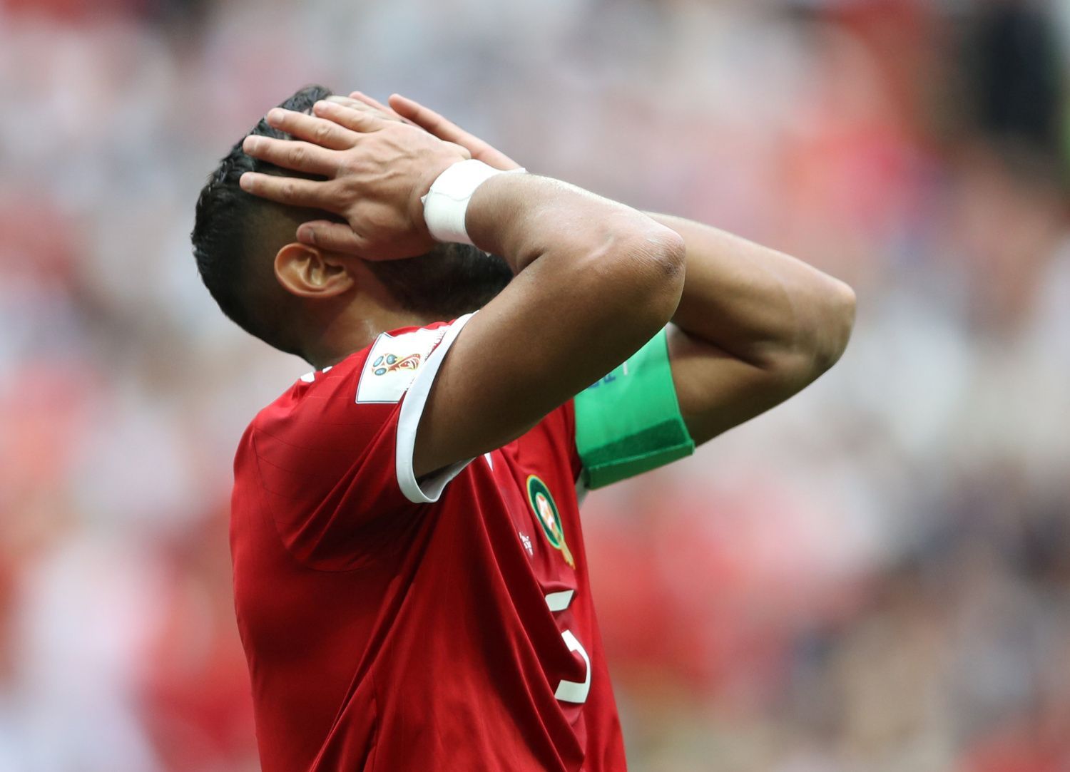 Mahdí Benatía v zápase Portugalsko - Maroko na MS 2018