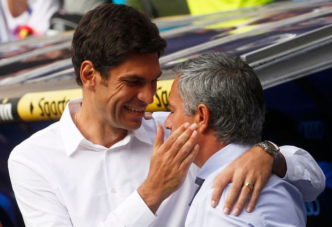 Trenér Valencie Mauricio Pellegrino a kouč Realu Madrid José Mourinho